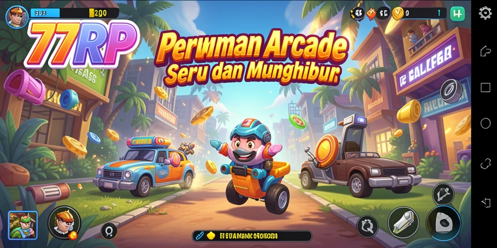 Tangkapan layar yang menunjukkan gameplay seru di 77RP.