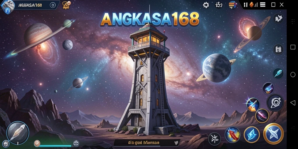 Screenshot gameplay <strong>ANGKASA168</strong> menampilkan aksi Tower Defense yang mendebarkan.