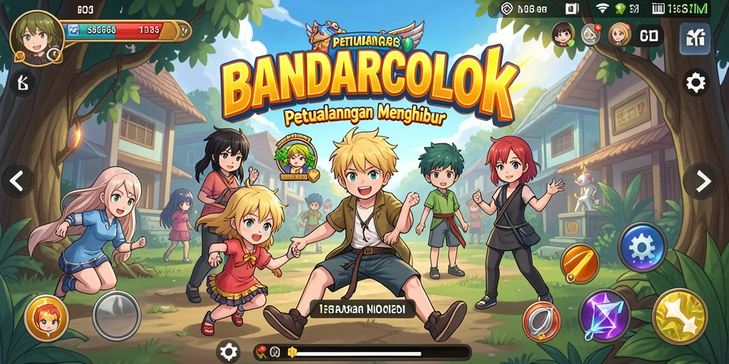 Tampilan gameplay seru di BANDARCOLOK dengan karakter anime yang menarik.