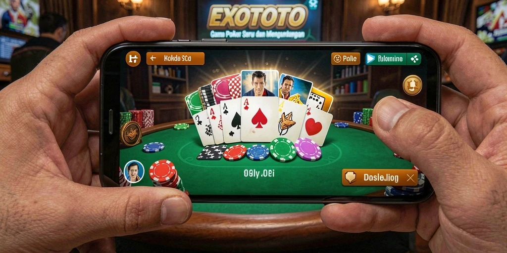 Gameplay seru poker di aplikasi EXOTOTO.