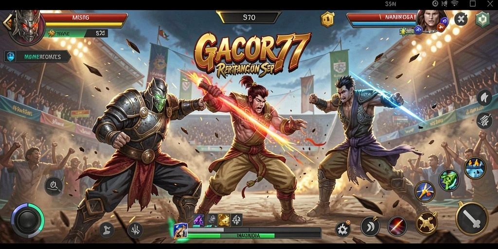 Screenshot dari gameplay GACOR77 yang menampilkan pertarungan seru.