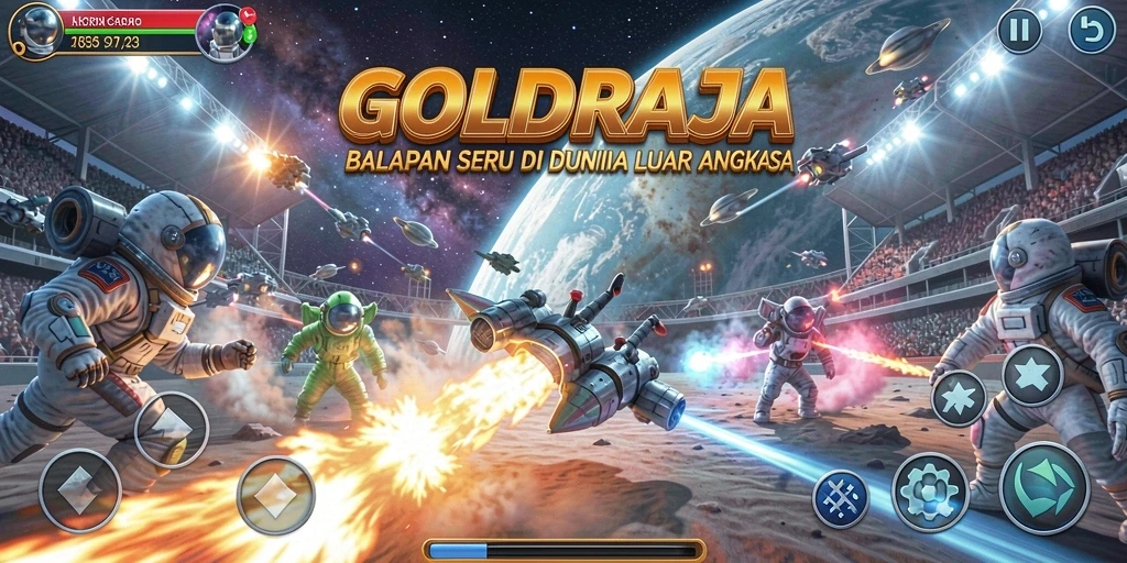 Gameplay GOLDRAJA yang menegangkan dan penuh aksi balapan.