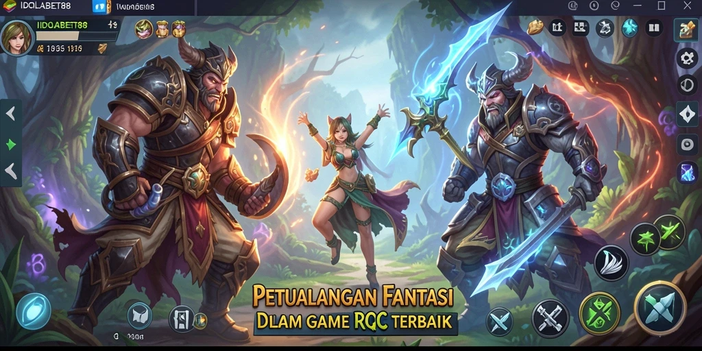 Screenshot utama IDOLABET88 menunjukkan aksi pertarungan seru dalam dunia RPG.