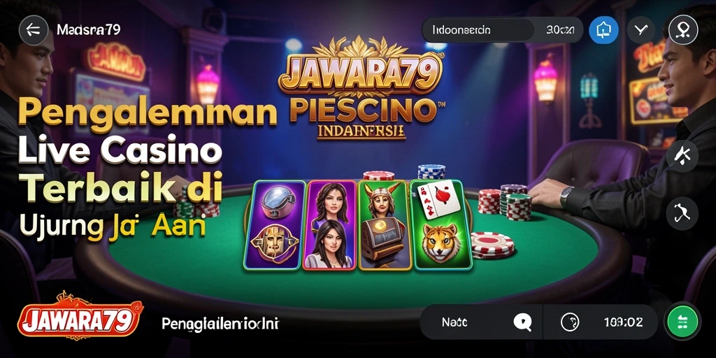 Tangkapan layar JAWARA79 menampilkan dealer langsung dalam permainan Live Casino yang mendebarkan.
