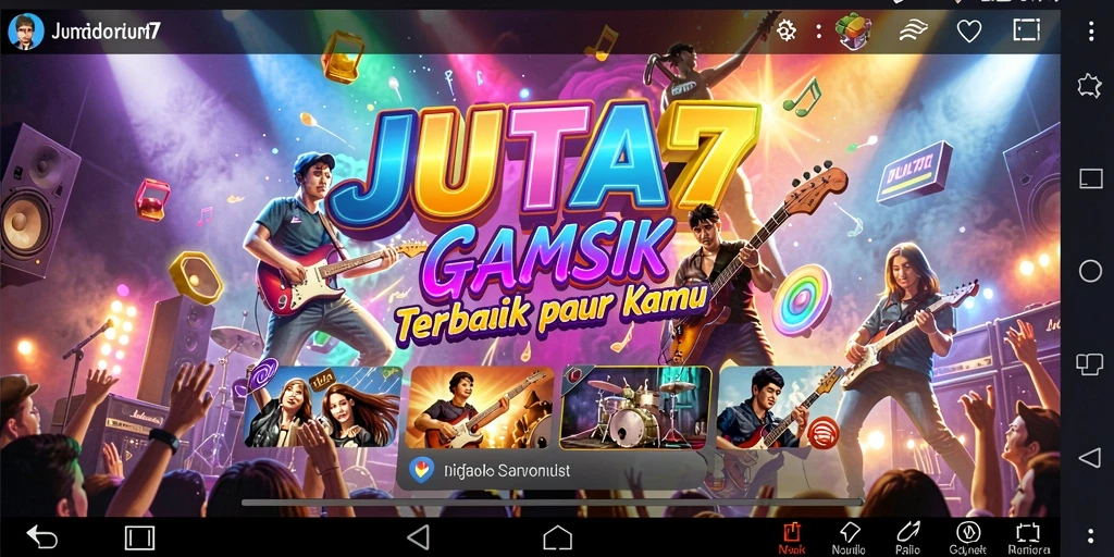 Tangkapan layar menunjukkan gameplay seru dan interaktif JUTA7 yang penuh warna.