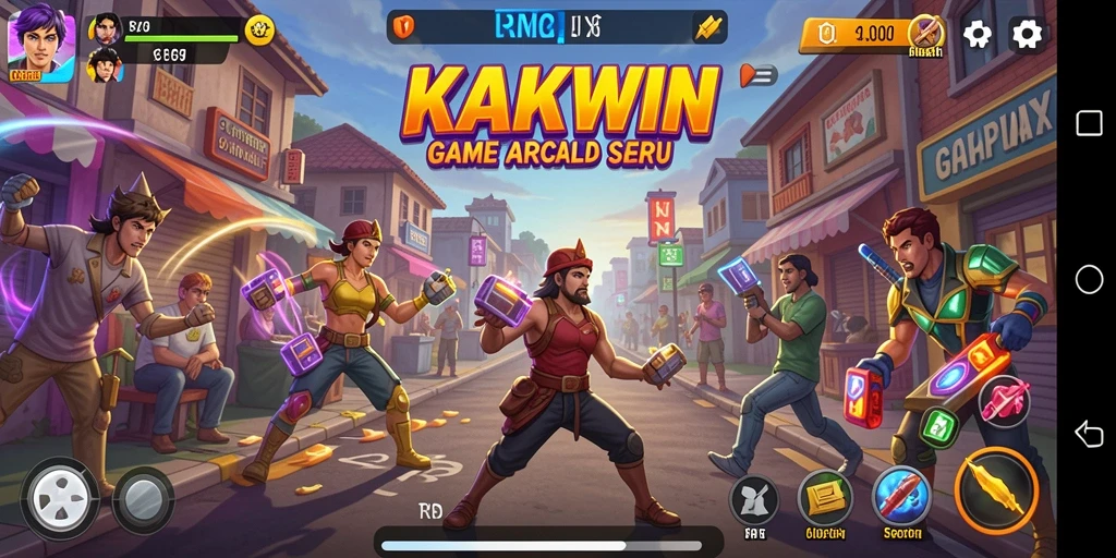 Tampilan gameplay KAKWIN yang penuh warna dan seru.