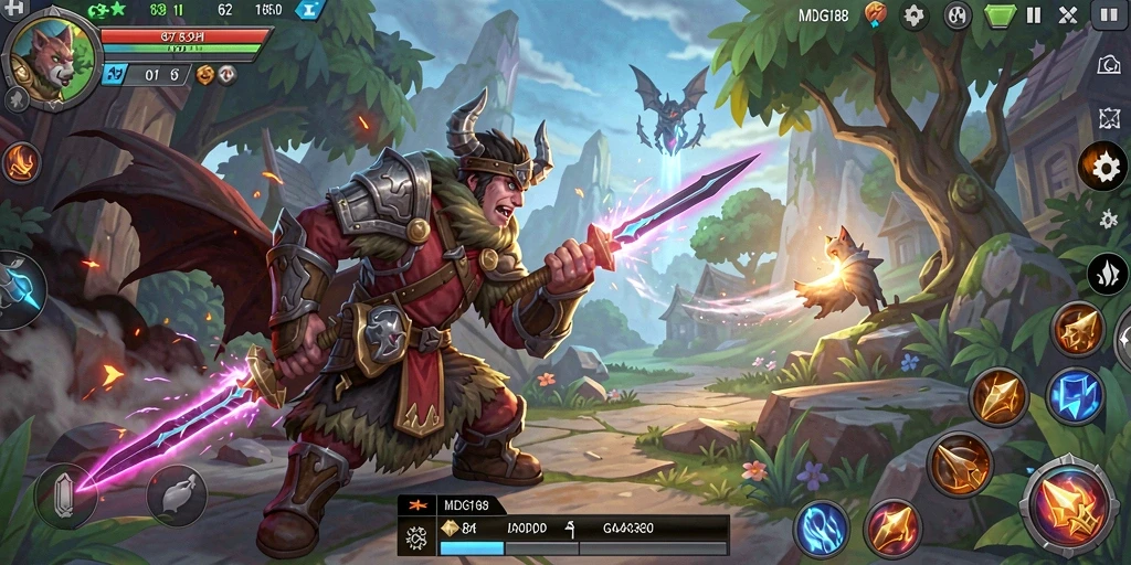 Screenshot utama MDG188 menampilkan aksi pertarungan mendebarkan dalam game ARPG.