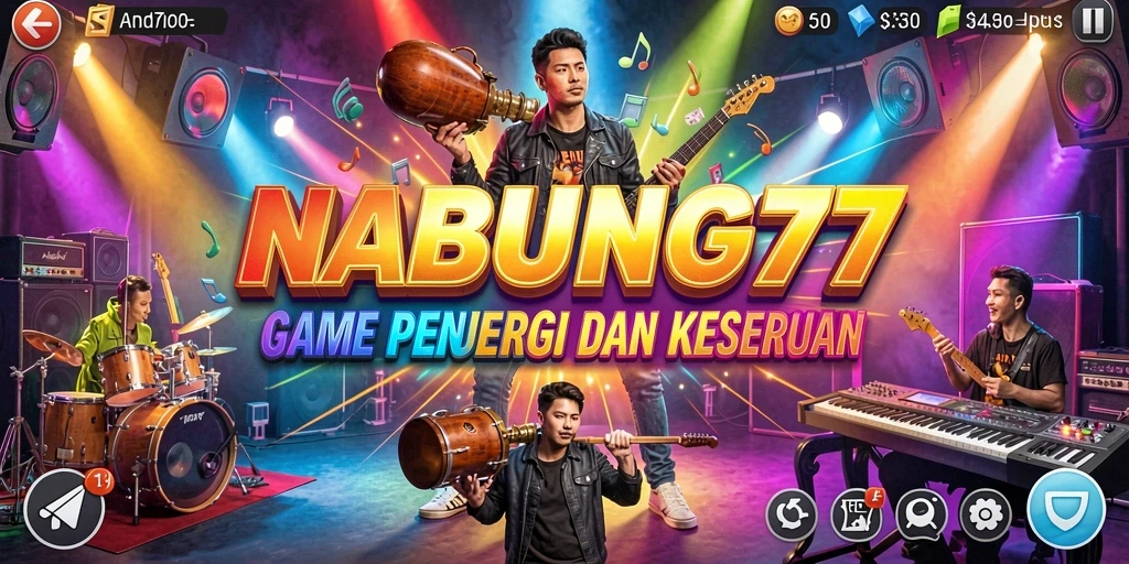 Tampilan gameplay NABUNG77 yang menampilkan keseruan permainan musik.