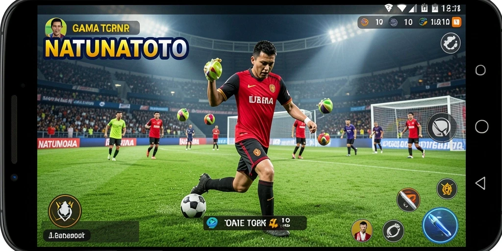 Screenshot gameplay NATUNATOTO menampilkan aksi seru dalam berbagai olahraga.