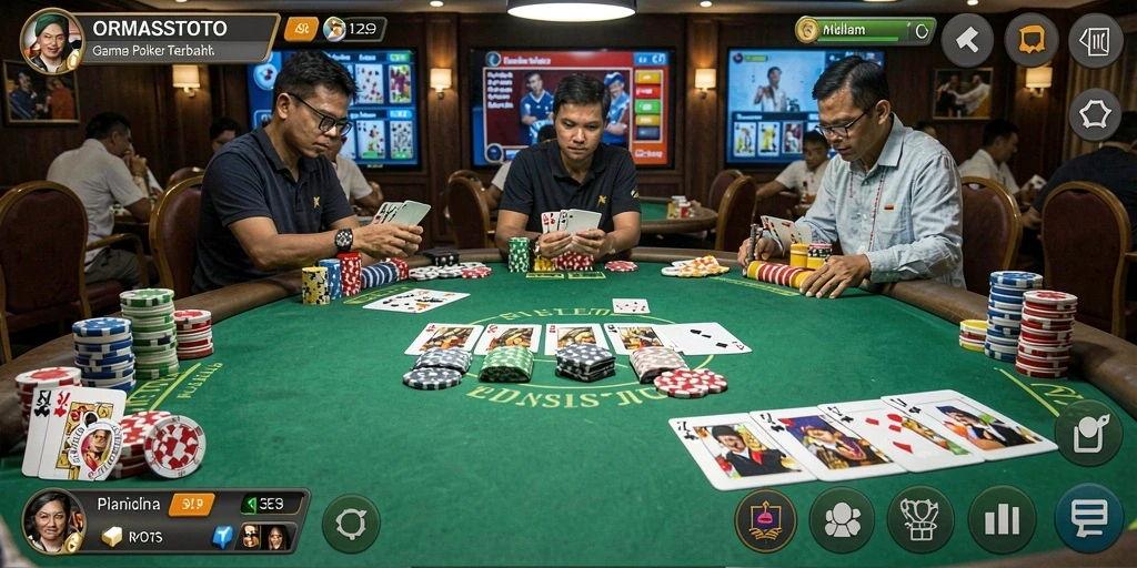 Tampilan gameplay menarik dari aplikasi Poker ORMASSTOTO.