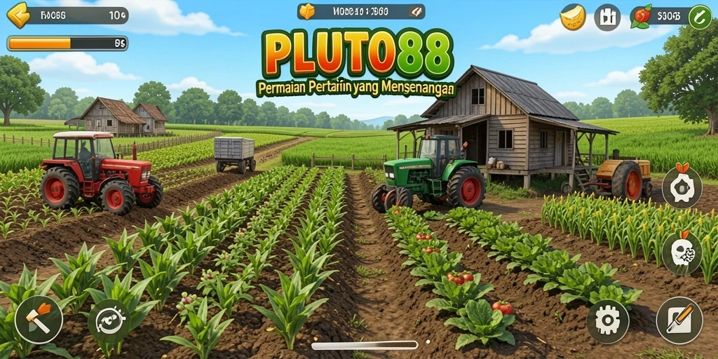 Tangkapan layar gameplay menunjukkan pengalaman bercocok tanam di PLUTO88.
