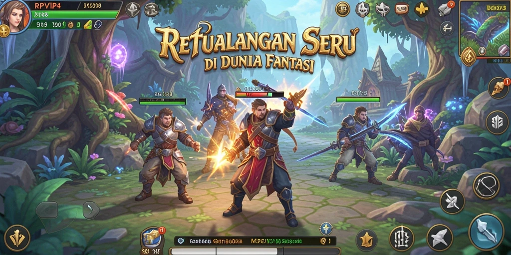 Screenshot utama RPVIP4 menampilkan aksi seru dalam gameplay petualangan.