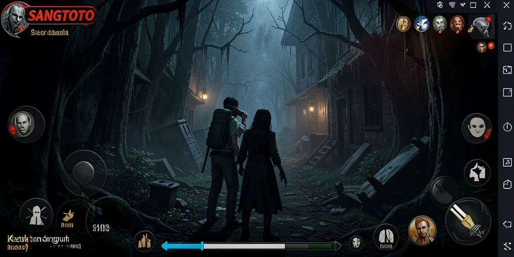 Tangkapan layar gameplay SANGTOTO dengan suasana menakutkan.
