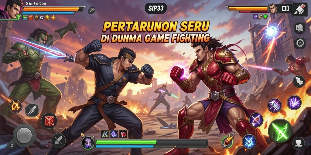 Screenshot SIP33 menampilkan aksi pertarungan yang mendebarkan dan karakter-karakter unik.