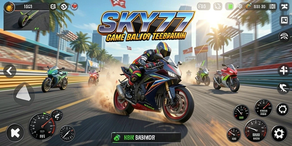 Gameplay mengasyikkan dengan aksi balap motor intens.