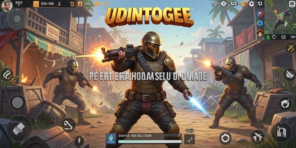 Gameplay intense di UDINTOGEL dengan aksi Battle Royale yang mengasyikkan.