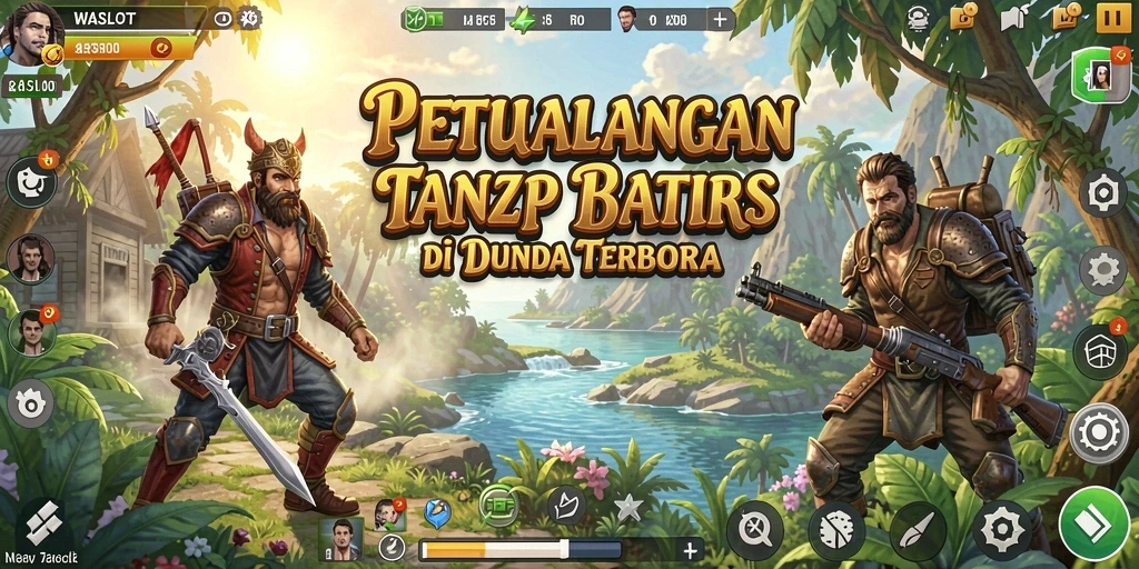 Screenshot menunjukkan petualangan seru di dunia terbuka WASLOT.