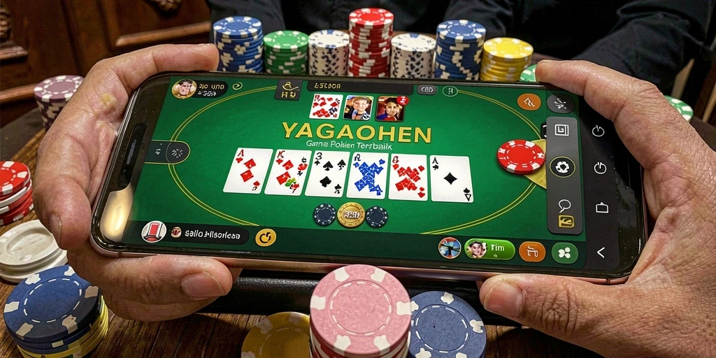 Tampilan utama YAGAOHEN dengan gameplay poker yang seru.